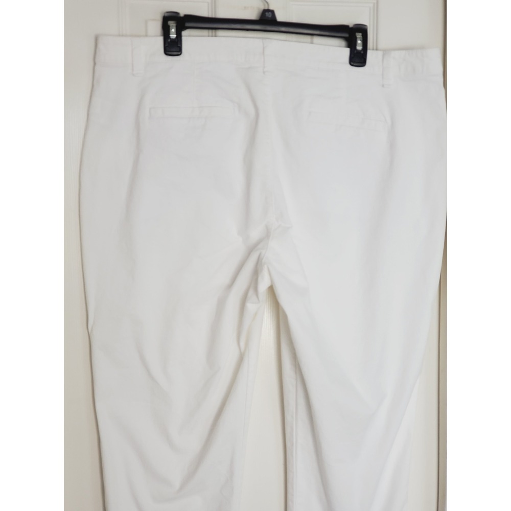 Gap Girlfriend Khaki Pants White Chino Trousers Stretch Casual Plus Size 18 - Picture 5 of 9